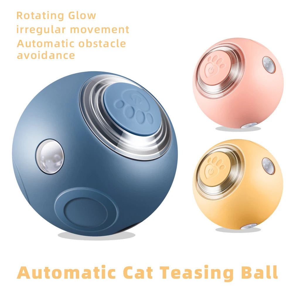 Rechargeable Interactive Self-Moving Cat Toy Ball - Silicone, Anti-Bite