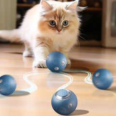 Rechargeable Interactive Self-Moving Cat Toy Ball - Silicone, Anti-Bite