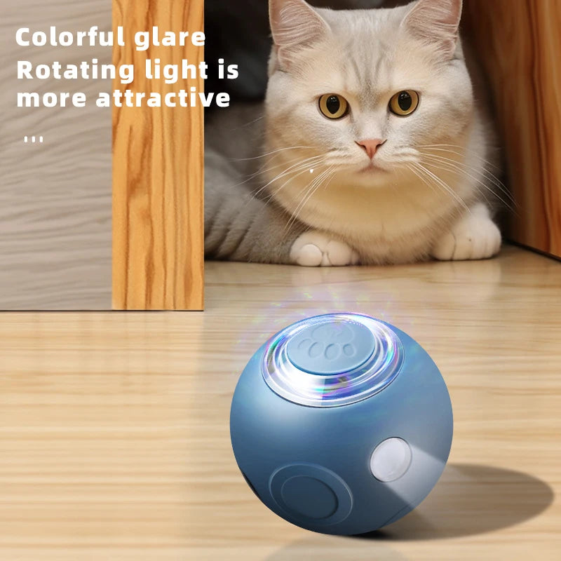 Rechargeable Interactive Self-Moving Cat Toy Ball - Silicone, Anti-Bite