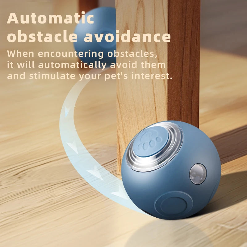 Rechargeable Interactive Self-Moving Cat Toy Ball - Silicone, Anti-Bite